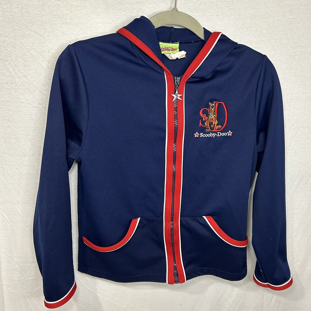 SCOOBY-DOO‎ Vintage FULL ZIP NAVY EMBROIDERED HOODIE Girls SZ 14-16
